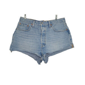 Levi’s 501 High Rise Cutoff Shorts W32 Light Wash Denim Raw Hem Distressed VTG